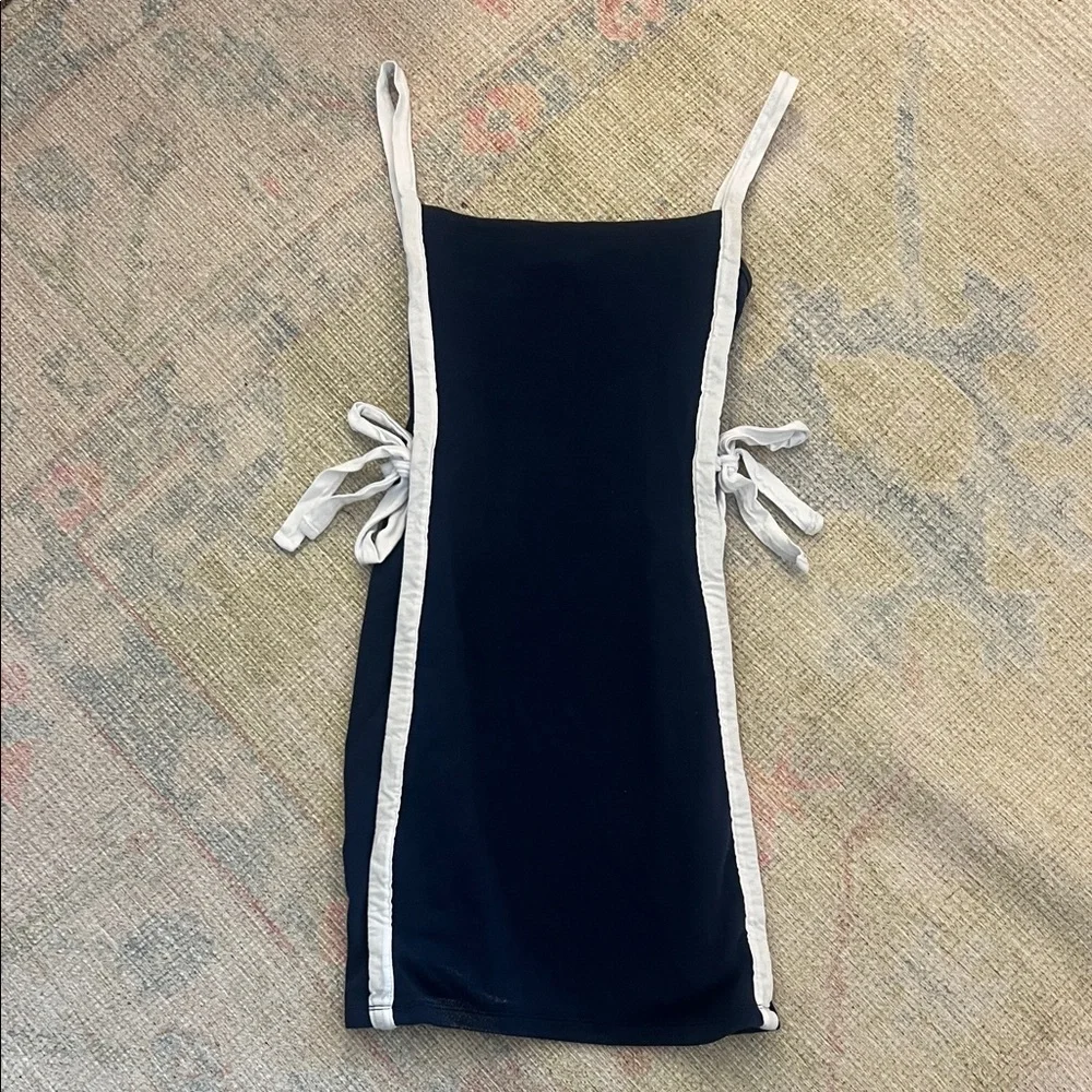 Anthropologie Navy and White Athletic Mini Dress - Picture 3 of 4